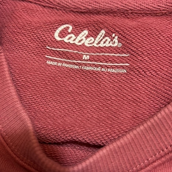 Cabelas Womens Logo Crewneck Mauve w Gray Worn Look Logo Size Med - Picture 2 of 7